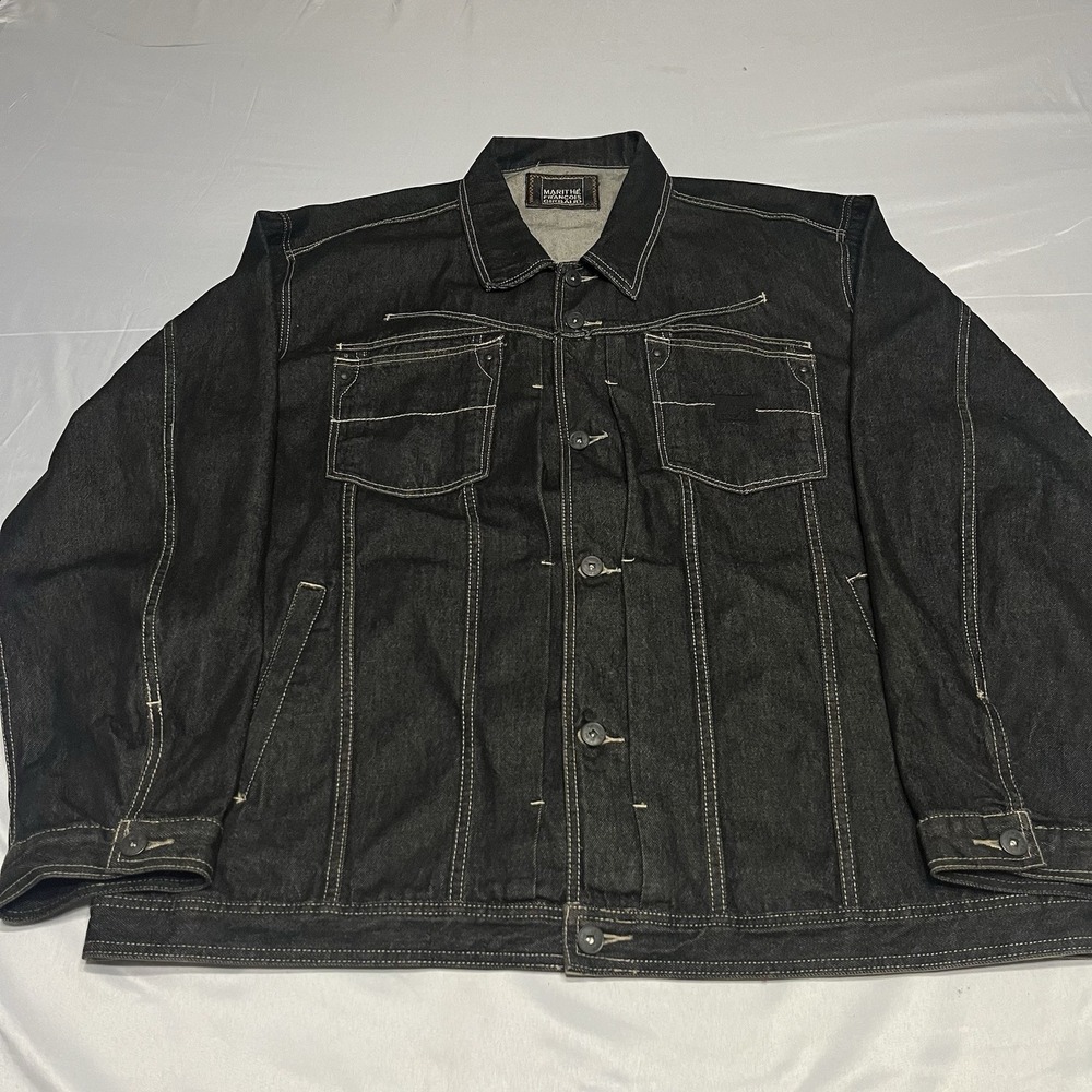 Vintage Marithe + Francois Girbaud Denim Jacket Size 4XL Black Denim Y2K